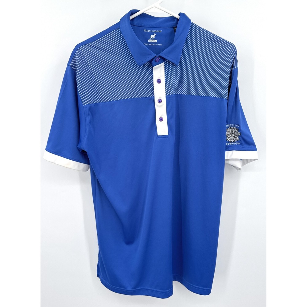 HORN LEGEND x WHISTLING STRAITS Size Medium‎ Blue Polo Shirt